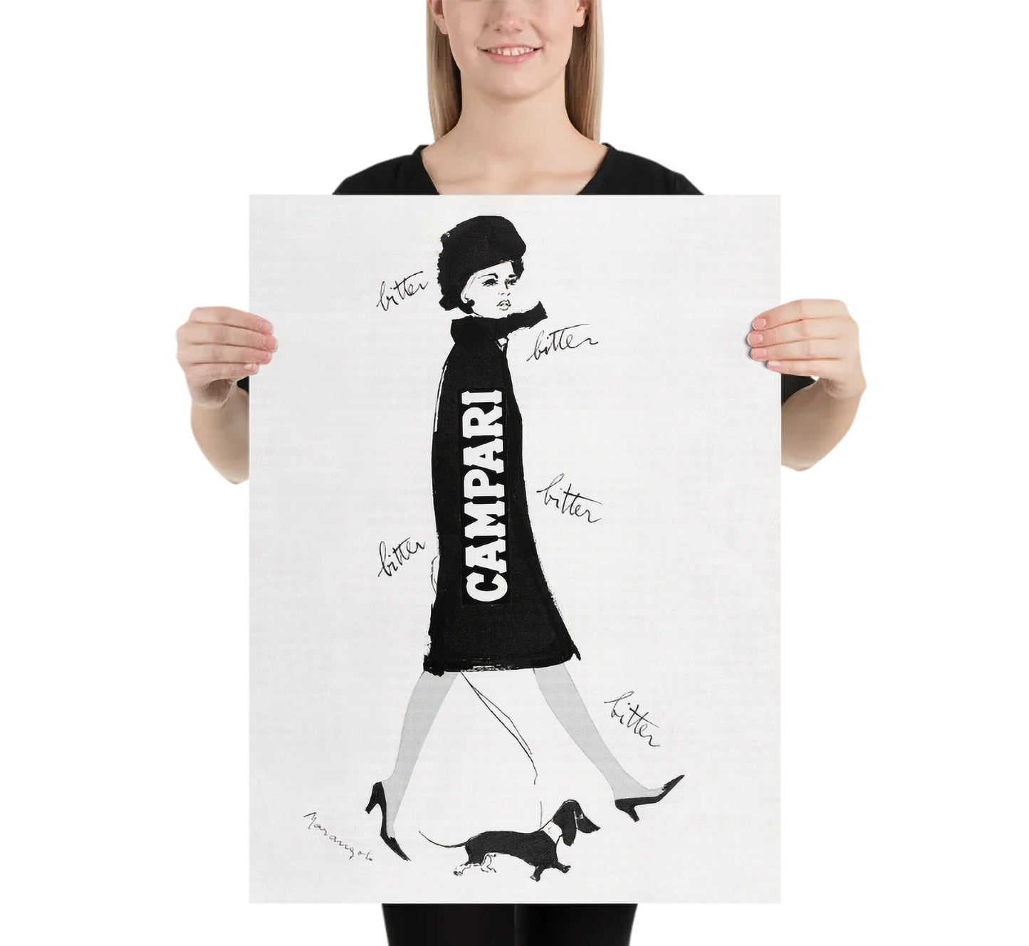 Bitter Campari | Campari Vintage Advertising Poster | Vintage Kitchen Decor | Extra Large Wall Art.