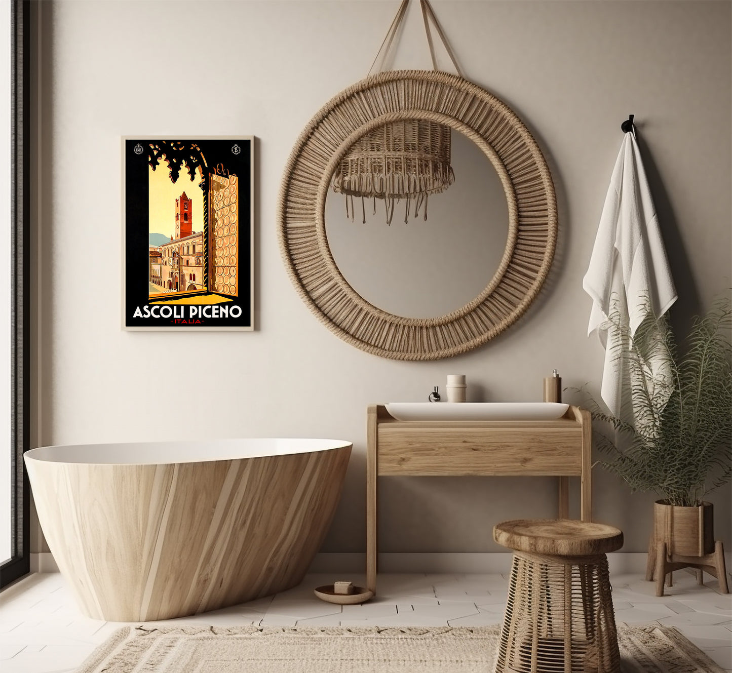 Ascoli Piceno, Italy vintage travel poster by unknown author, c. 1932.