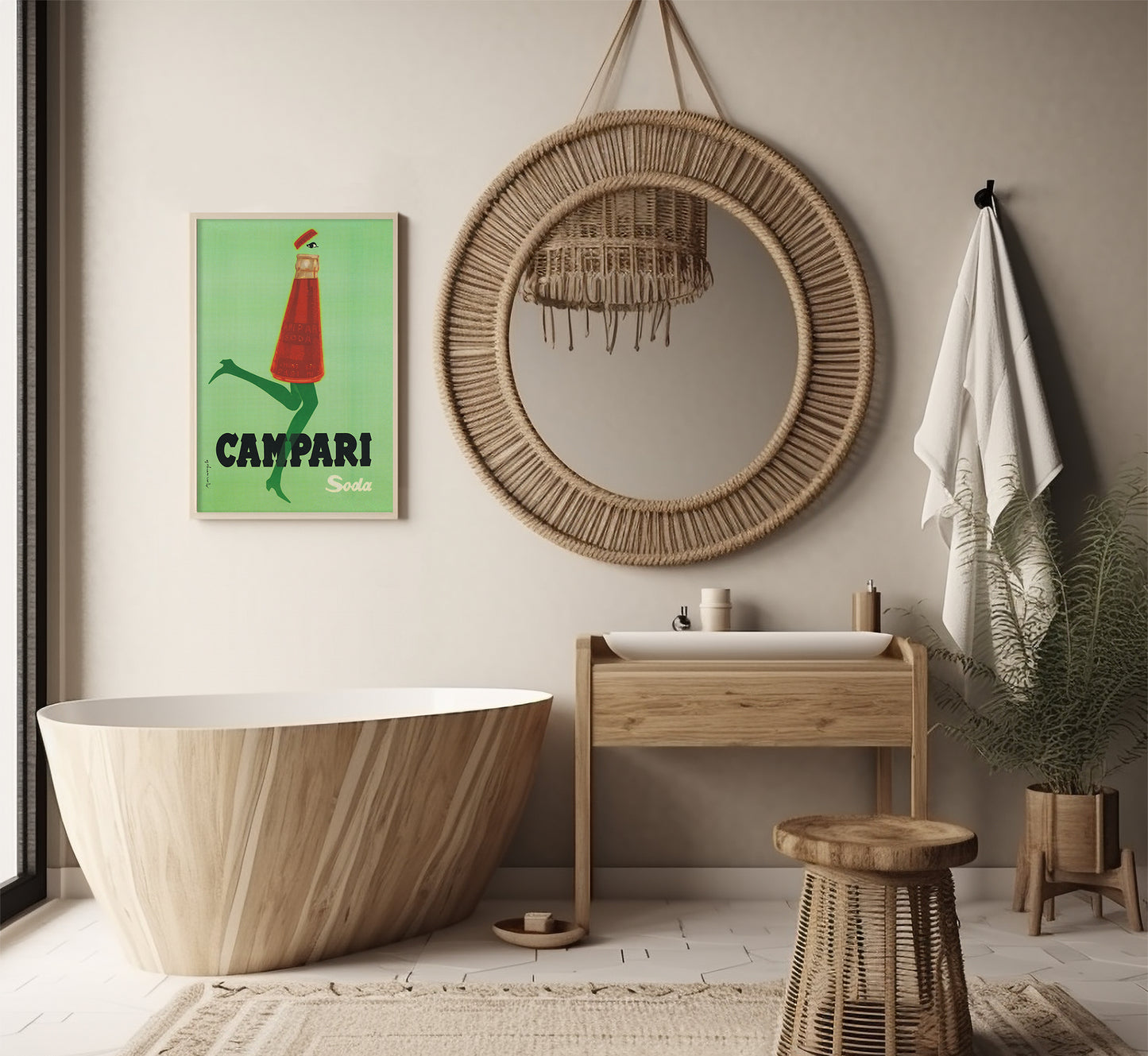 Campari Soda | Corre Col Tempo | Vintage Advertising Poster | Vintage Kitchen Decor | Extra Large Wall Art.