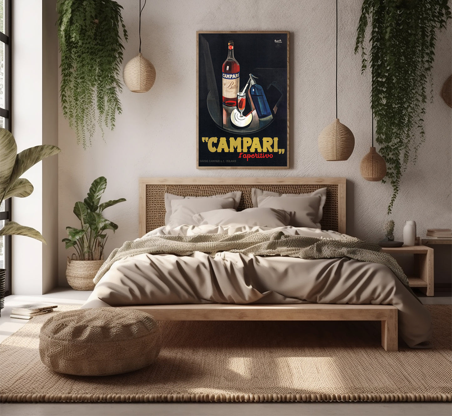 Campari aperativo liqueur vintage advertising poster by Marcello Nizzoli, 1926.