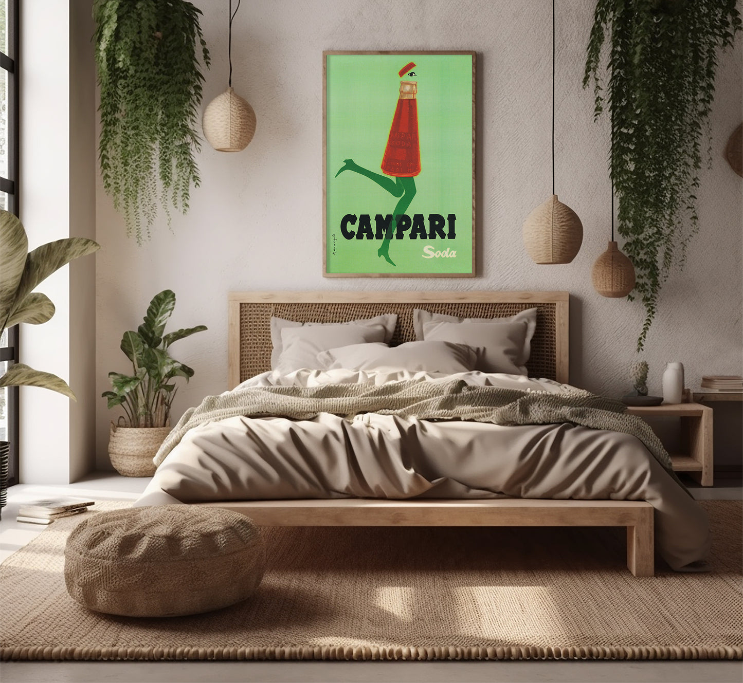 Campari Soda | Corre Col Tempo | Vintage Advertising Poster | Vintage Kitchen Decor | Extra Large Wall Art.