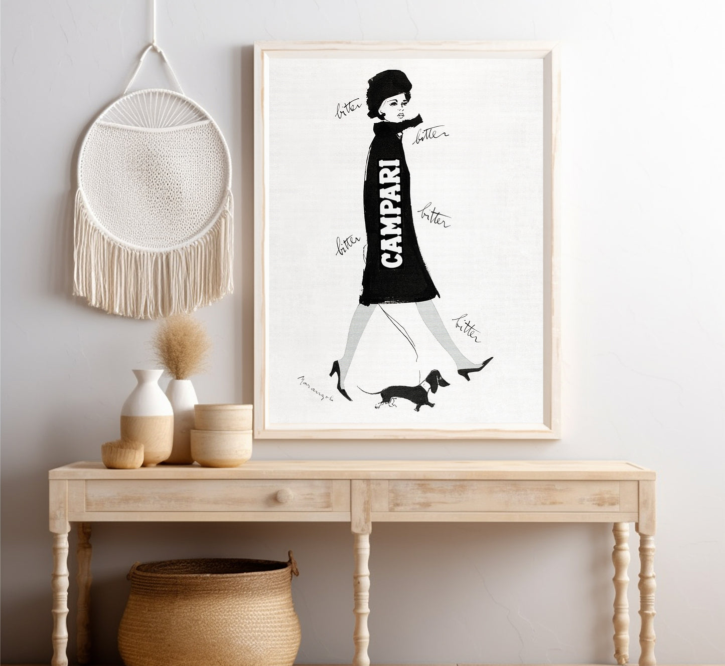 Bitter Campari | Campari Vintage Advertising Poster | Vintage Kitchen Decor | Extra Large Wall Art.