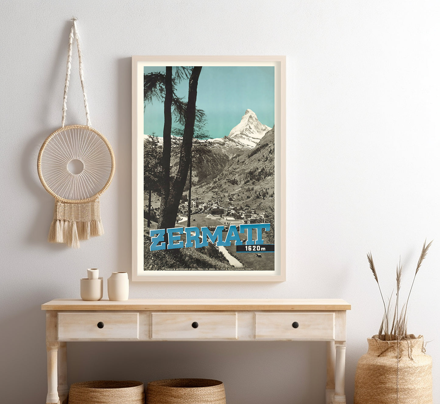 Zermatt, Switzerland vintage travel poster by Perren-Barberini, 1910-1959.