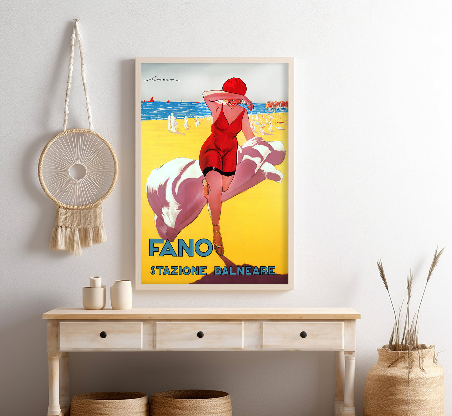 Fano, Pesaro and Urbino, Marche, Italy vintage travel poster by Federico Seneca, 1930s.