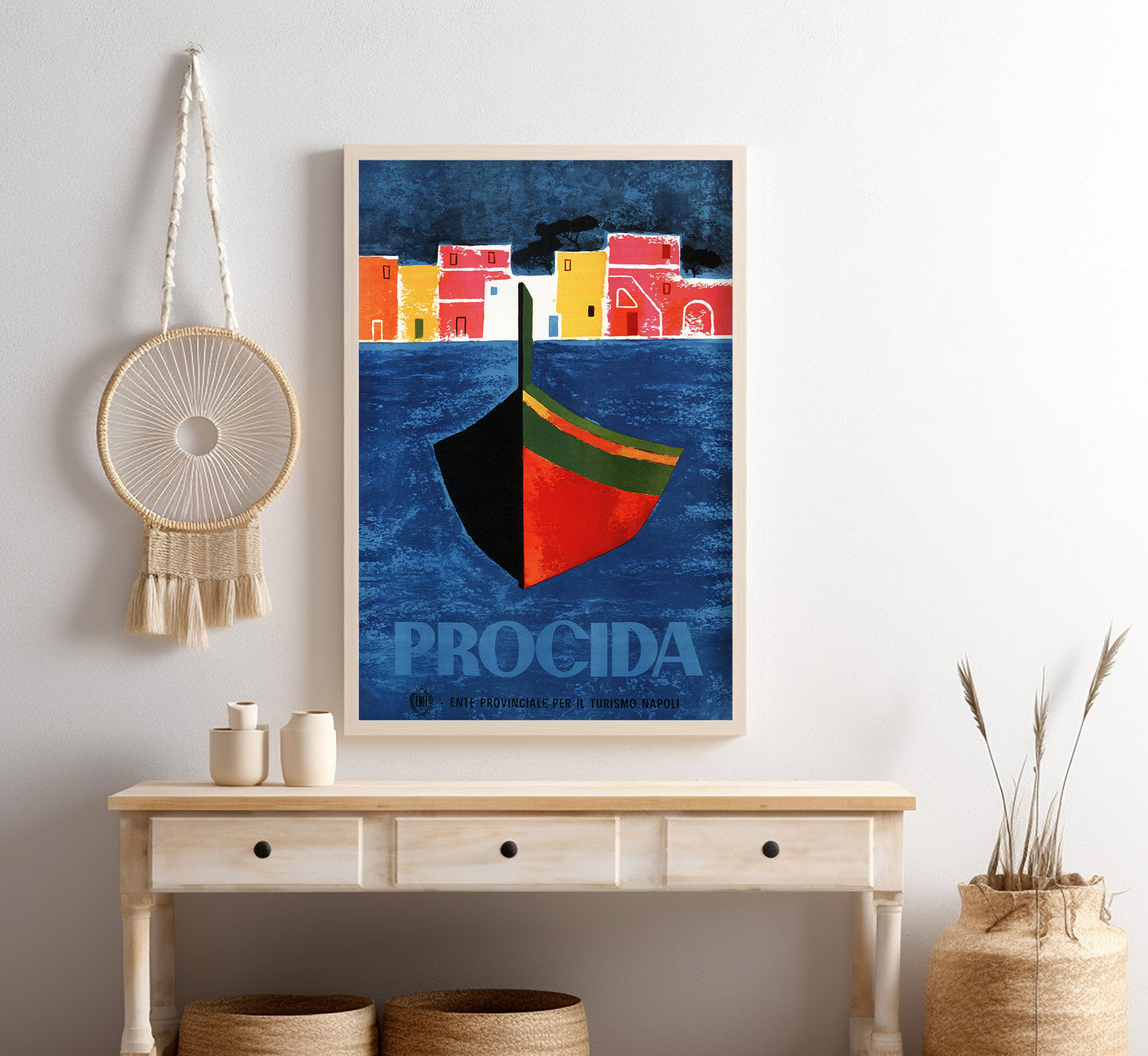 Procida island, Italy vintage travel poster by Puppo, 1930s.