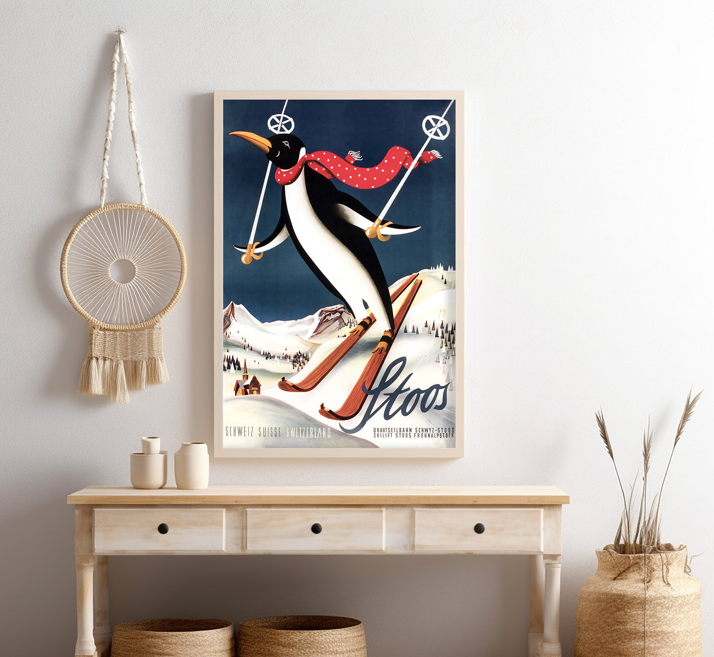 Stoos, Switzerland vintage travel poster by Schilter, 1930s.