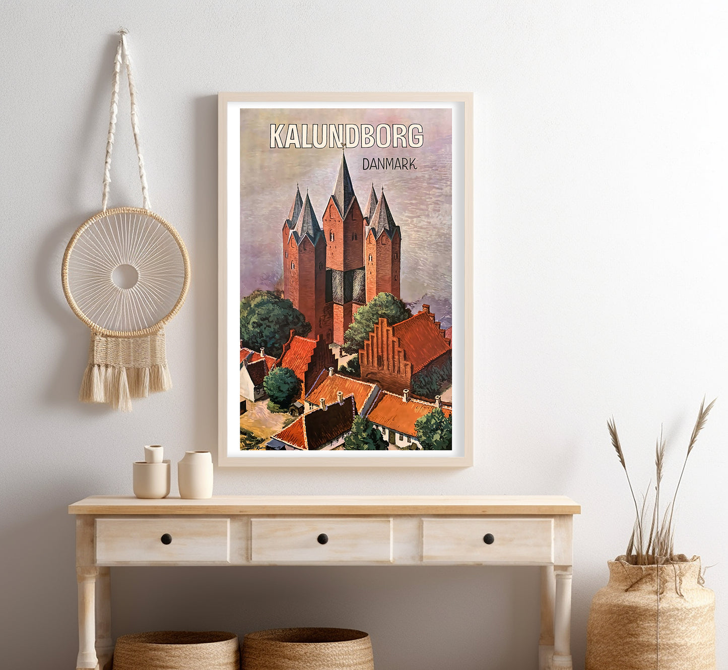 Kalundborg, Denmark vintage travel poster by Redmunsen, c. 1910-1955.