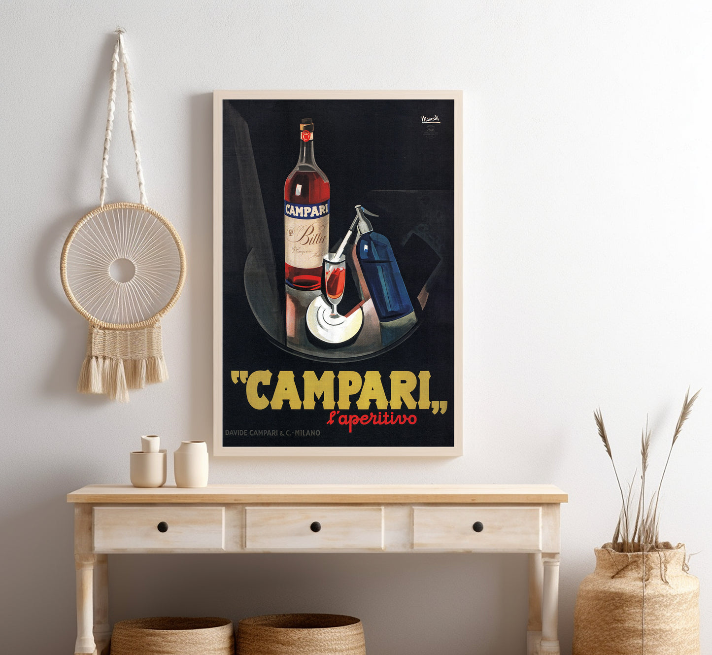 Campari aperativo liqueur vintage advertising poster by Marcello Nizzoli, 1926.