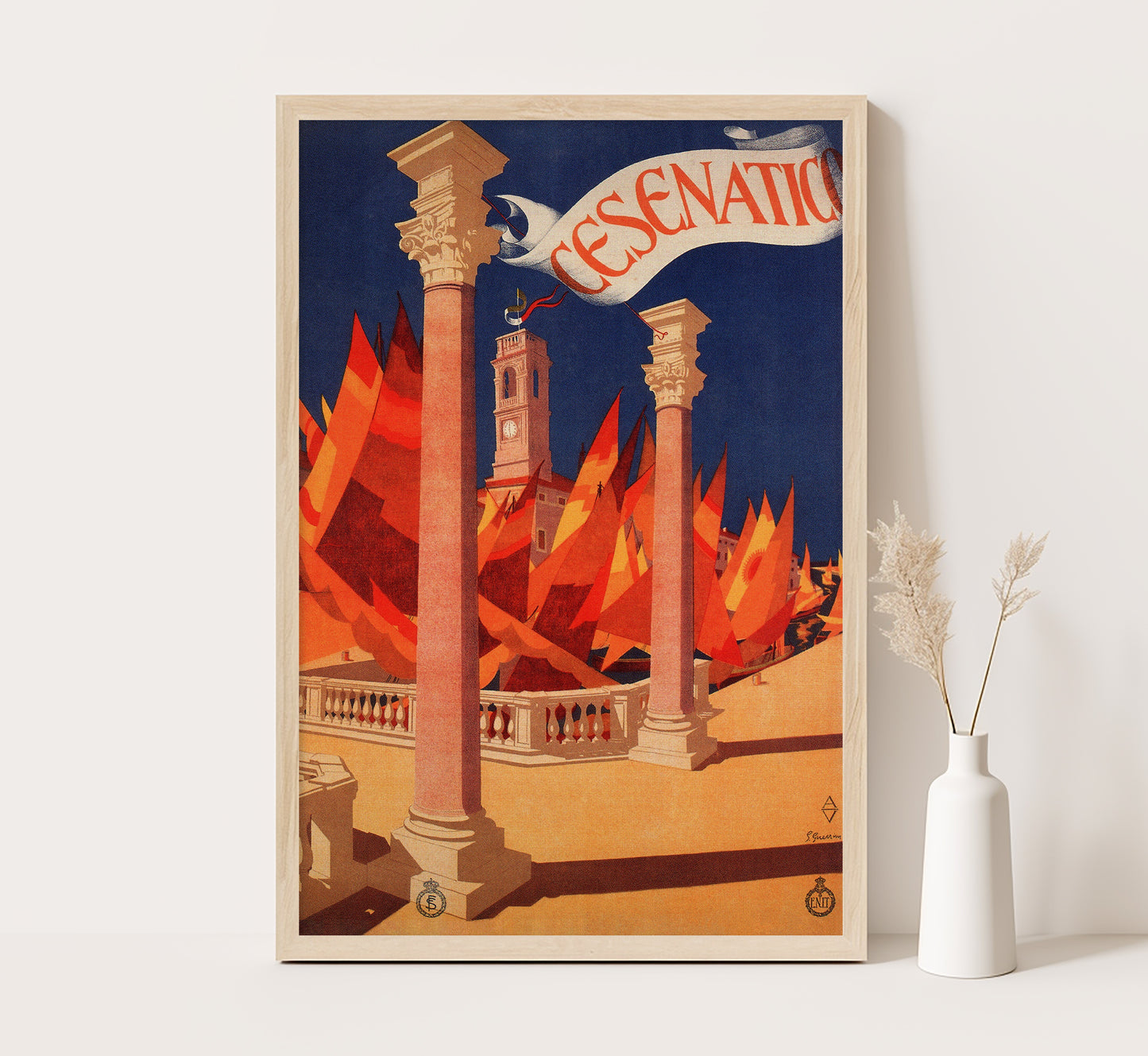 Cesenatico, Adriatic coast, Italy vintage travel poster by Giovanni Guerrini, c. 1927.