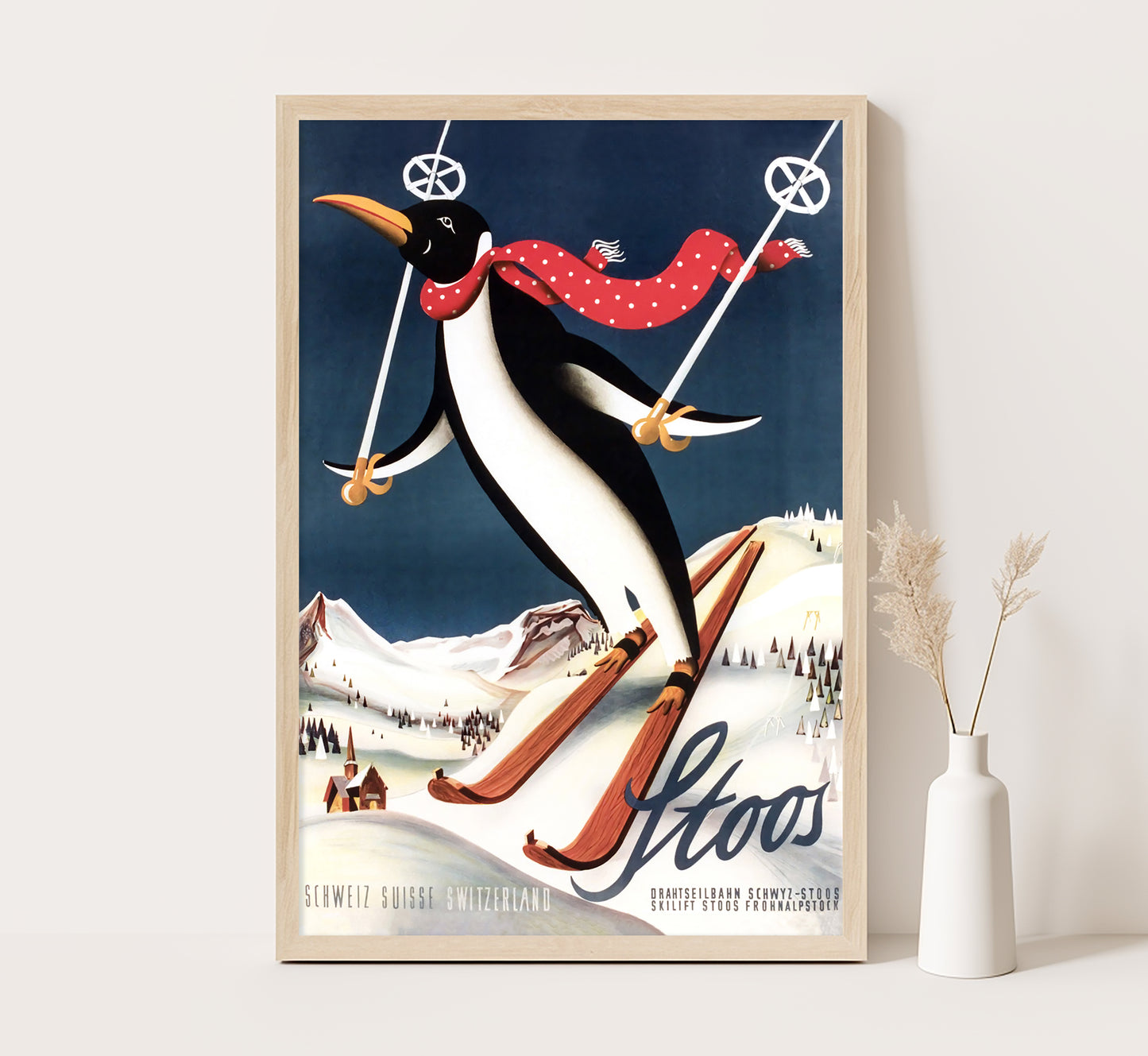 Stoos, Switzerland vintage travel poster by Schilter, 1930s.