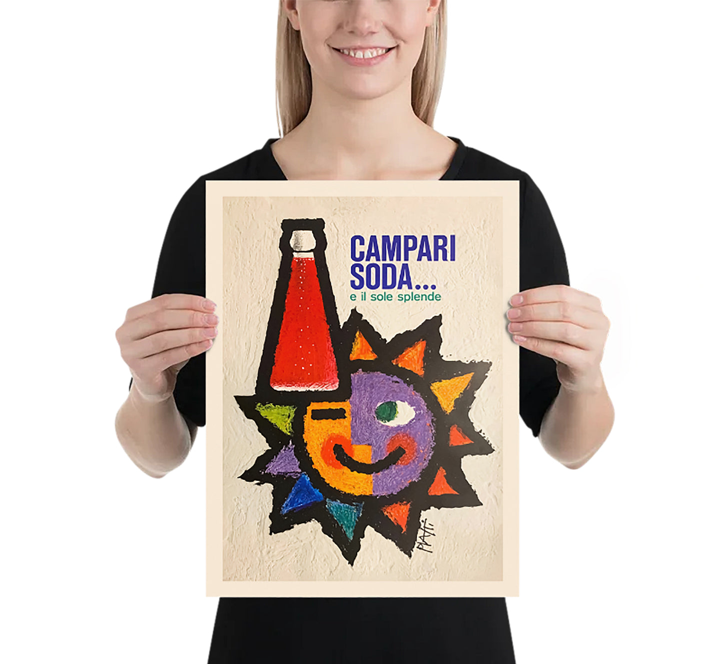 Campari Soda Poster from 1950s | E il sole splende | Vintage Campari Advertising Poster | Vintage Kitchen Decor.