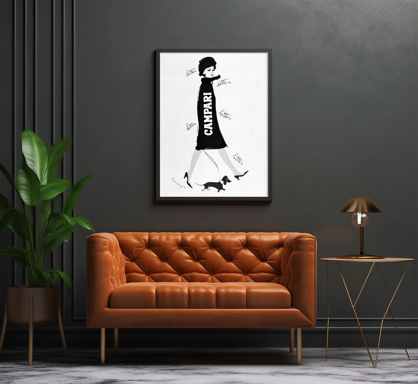 Bitter Campari | Campari Vintage Advertising Poster | Vintage Kitchen Decor | Extra Large Wall Art.