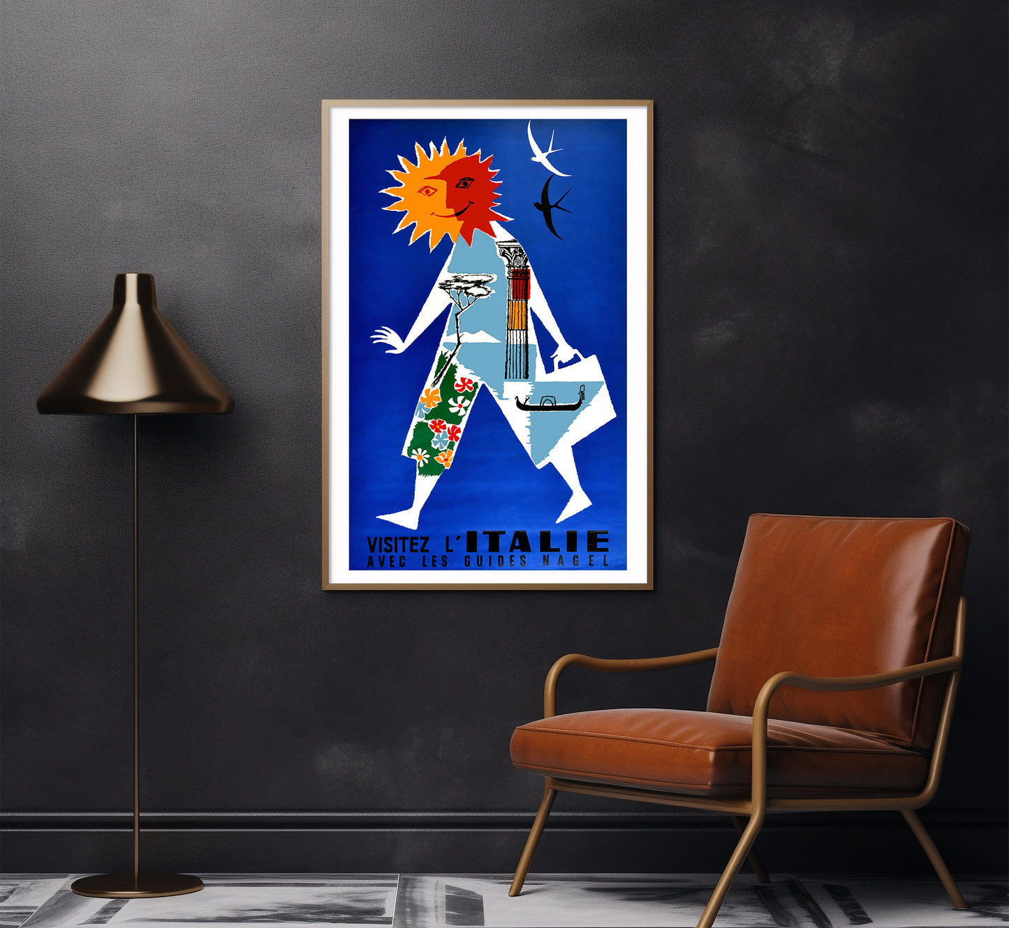 Visit Italy vintage travel poster by Marcello, c. 1910-1955.