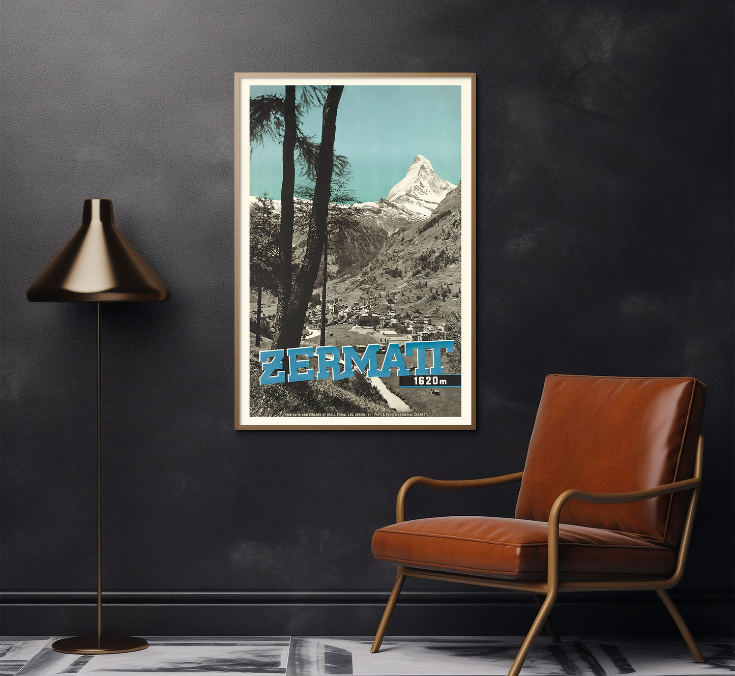 Zermatt, Switzerland vintage travel poster by Perren-Barberini, 1910-1959.