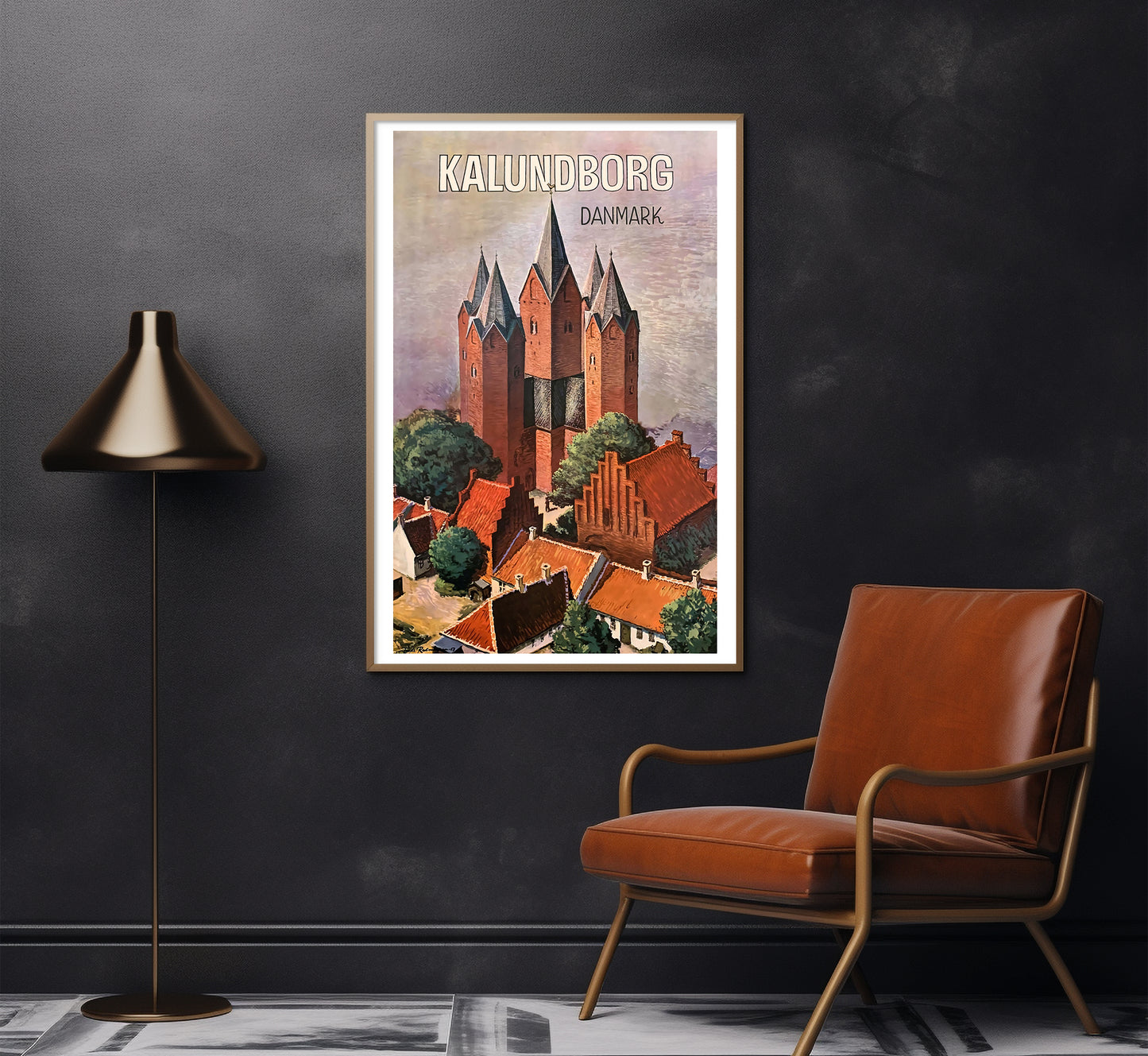 Kalundborg, Denmark vintage travel poster by Redmunsen, c. 1910-1955.