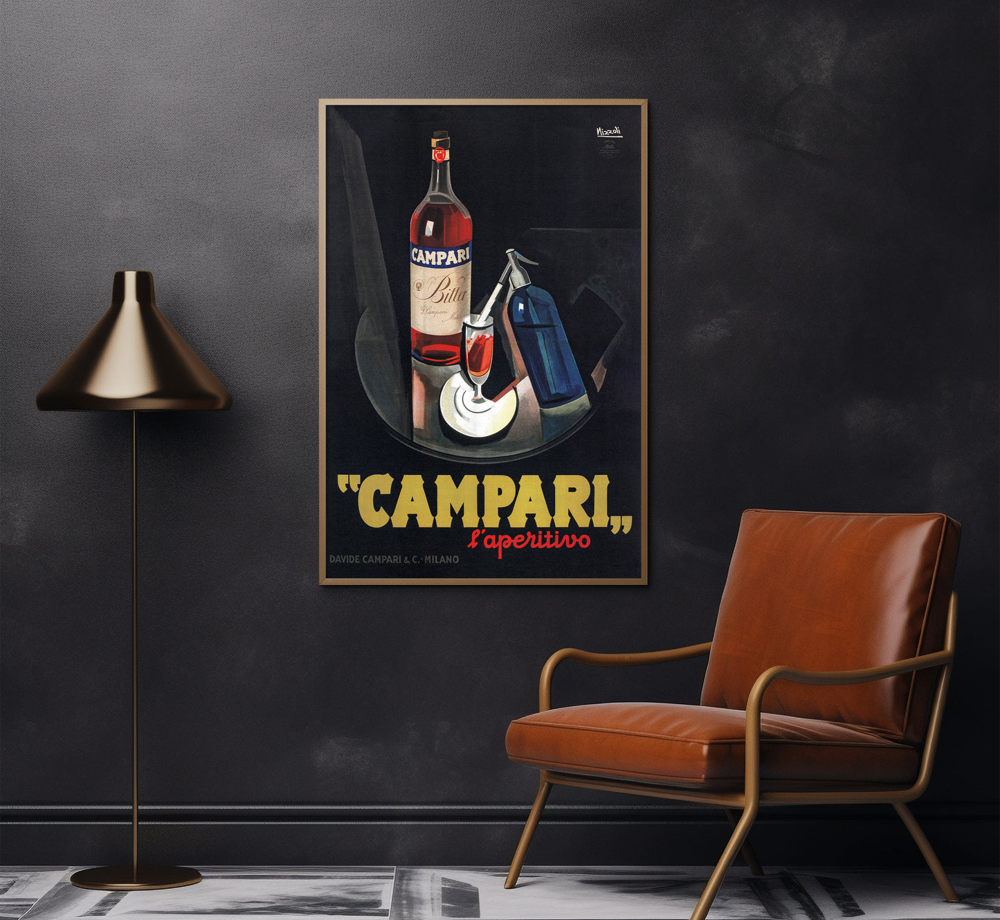 Campari aperativo liqueur vintage advertising poster by Marcello Nizzoli, 1926.