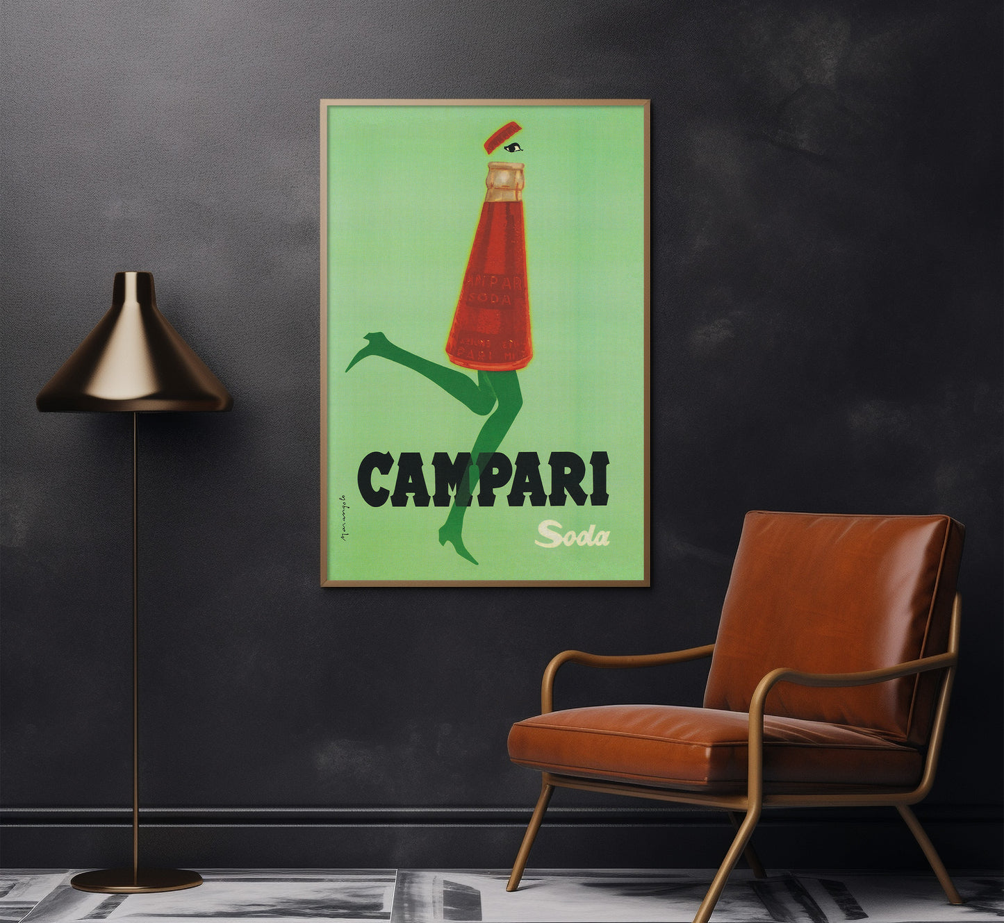 Campari Soda | Corre Col Tempo | Vintage Advertising Poster | Vintage Kitchen Decor | Extra Large Wall Art.