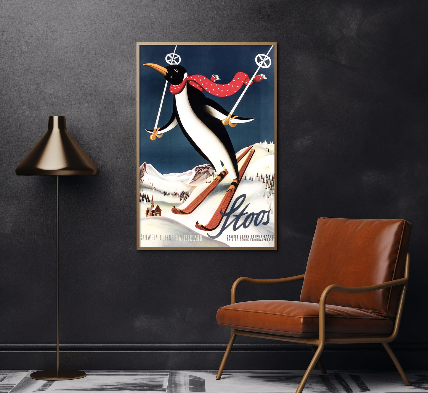 Stoos, Switzerland vintage travel poster by Schilter, 1930s.