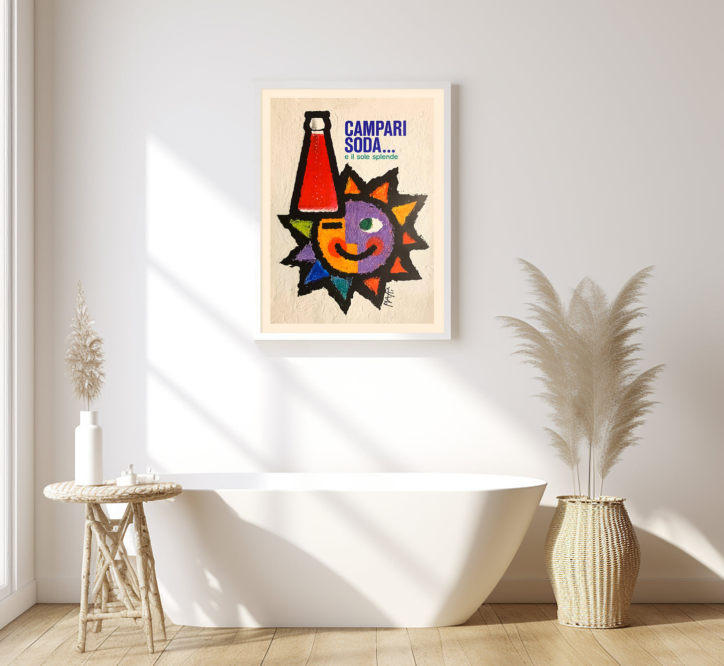 Campari Soda Poster from 1950s | E il sole splende | Vintage Campari Advertising Poster | Vintage Kitchen Decor.