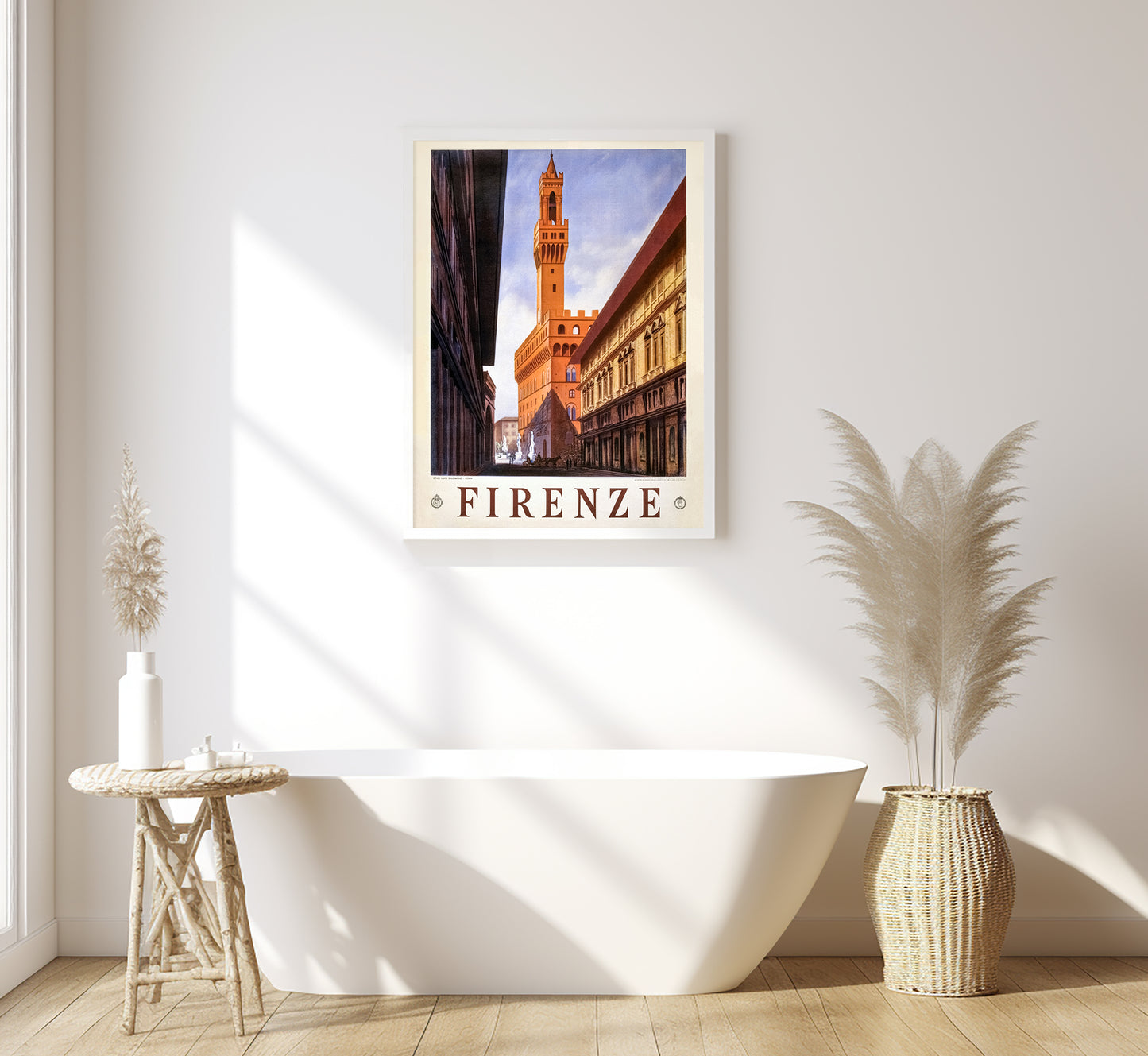 Florence Italy vintage travel poster Firenze by unknown author, 1930s.