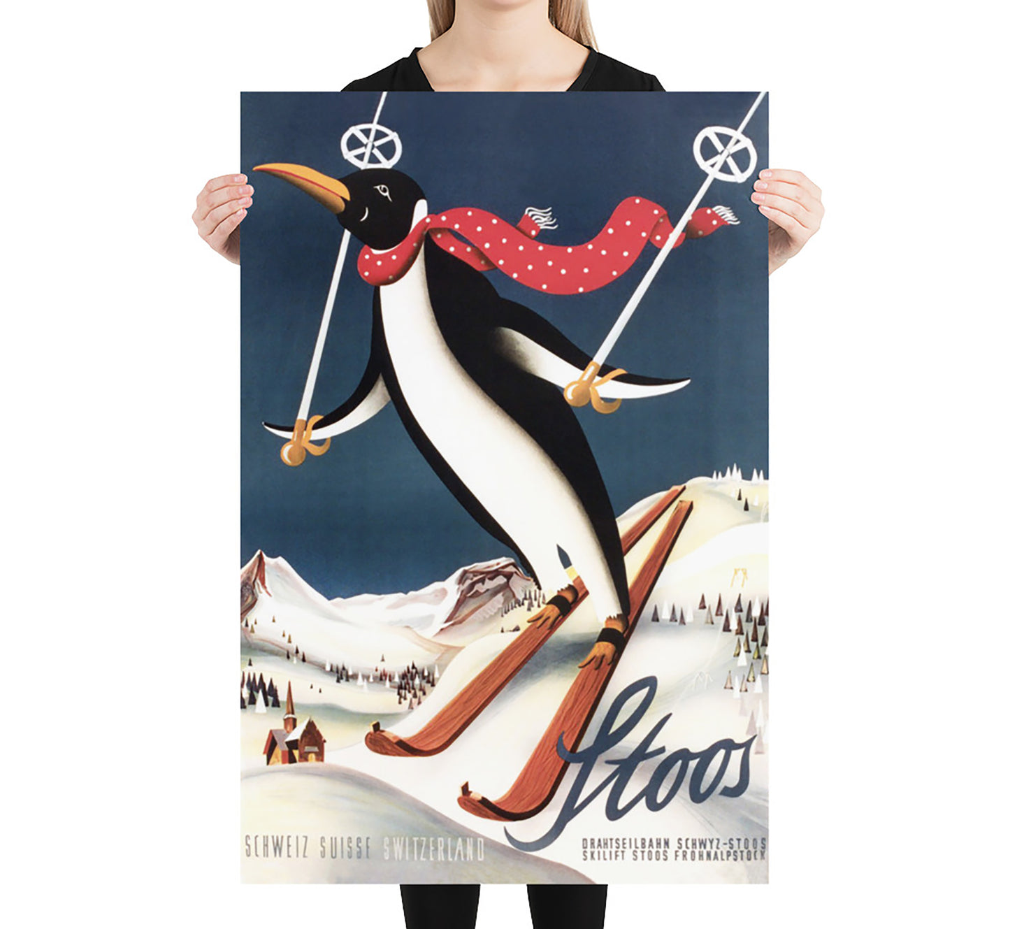 Stoos, Switzerland vintage travel poster by Schilter, 1930s.