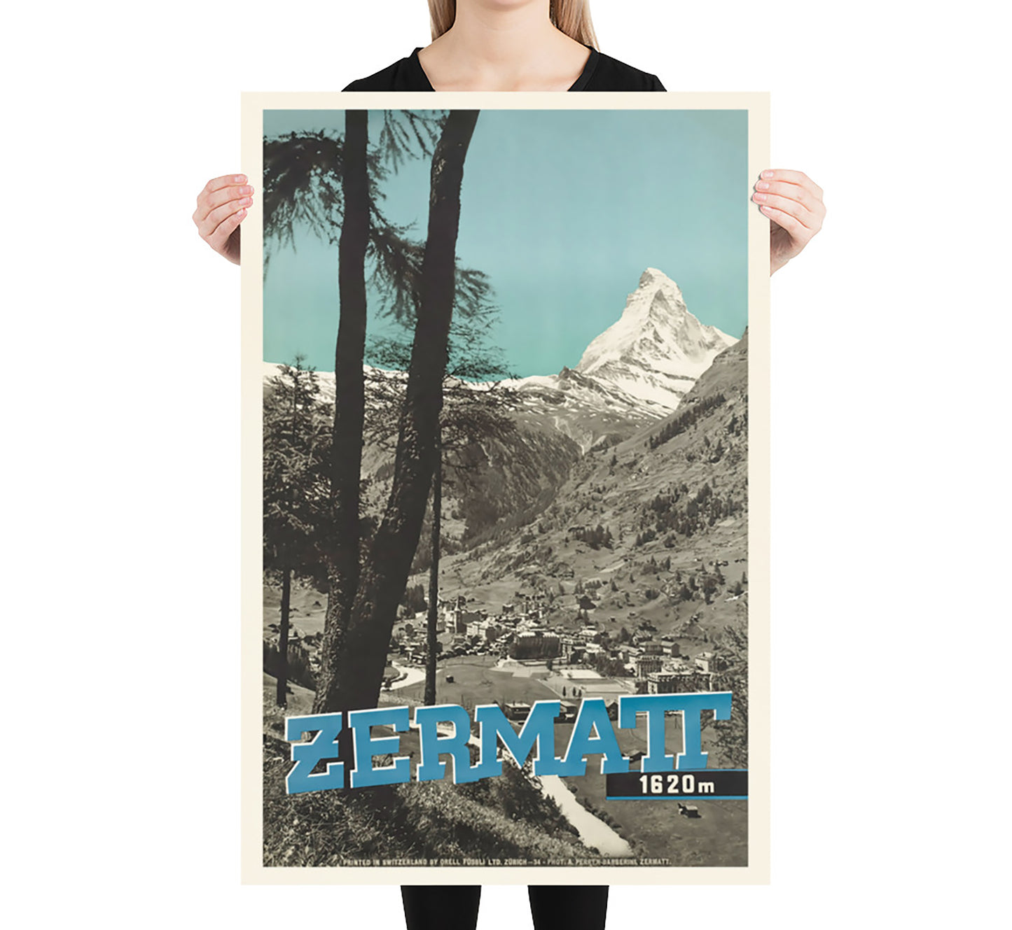 Zermatt, Switzerland vintage travel poster by Perren-Barberini, 1910-1959.