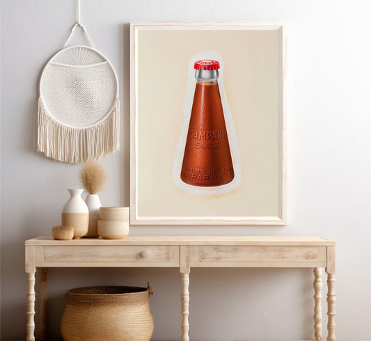 Campari Soda Bottle Poster | 60s Campari Poster | Vintage Campari Advertising Poster | Vintage Kitchen Decor.