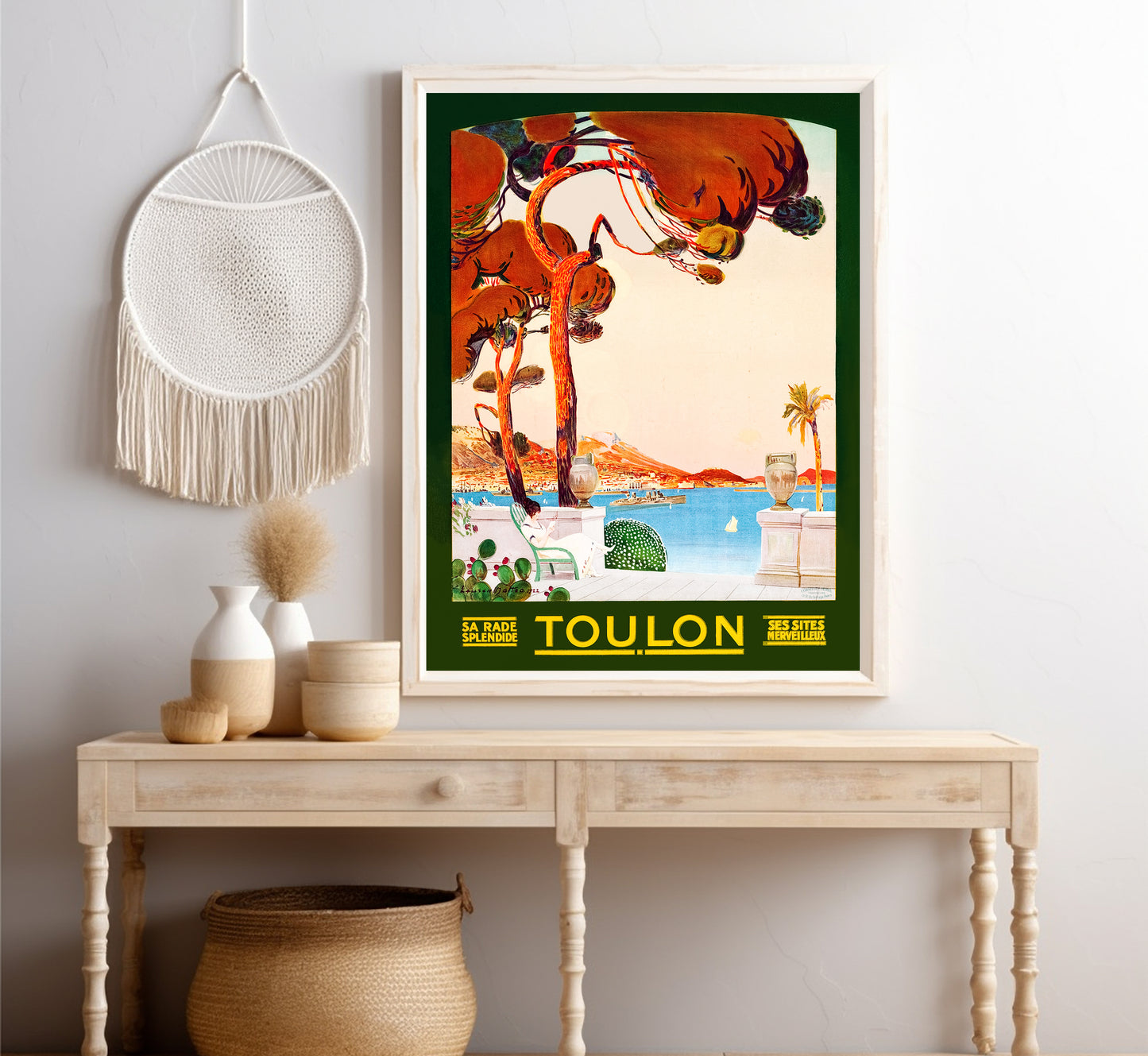 Toulon, Southern France’s Mediterranean coast, France vintage travel poster by Lauren Matteo, 1922 .