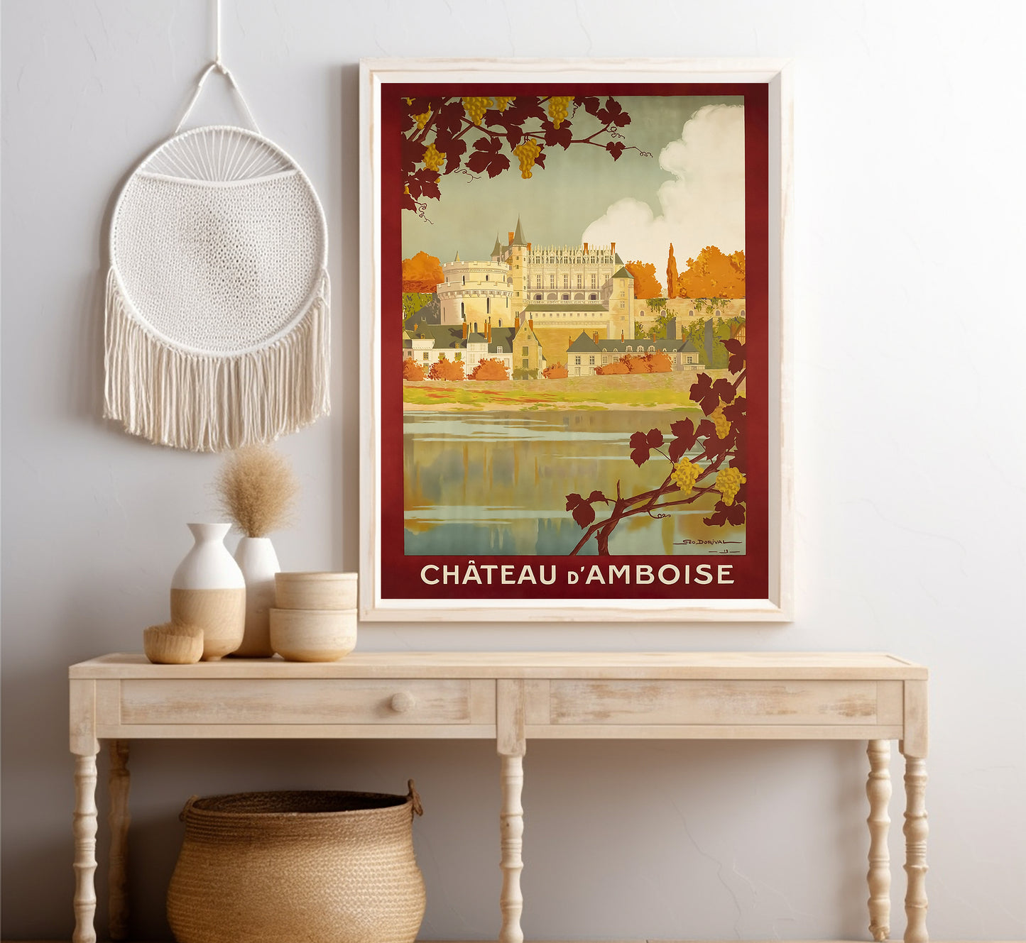 Chateau D'Amboise, France vintage travel poster by Geo Dorival, 1913.