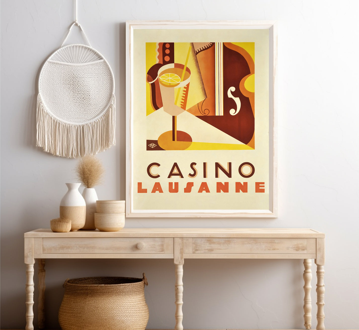 Casino Lausanne, Switzerland vintage travel poster by unknown author, 1930s.