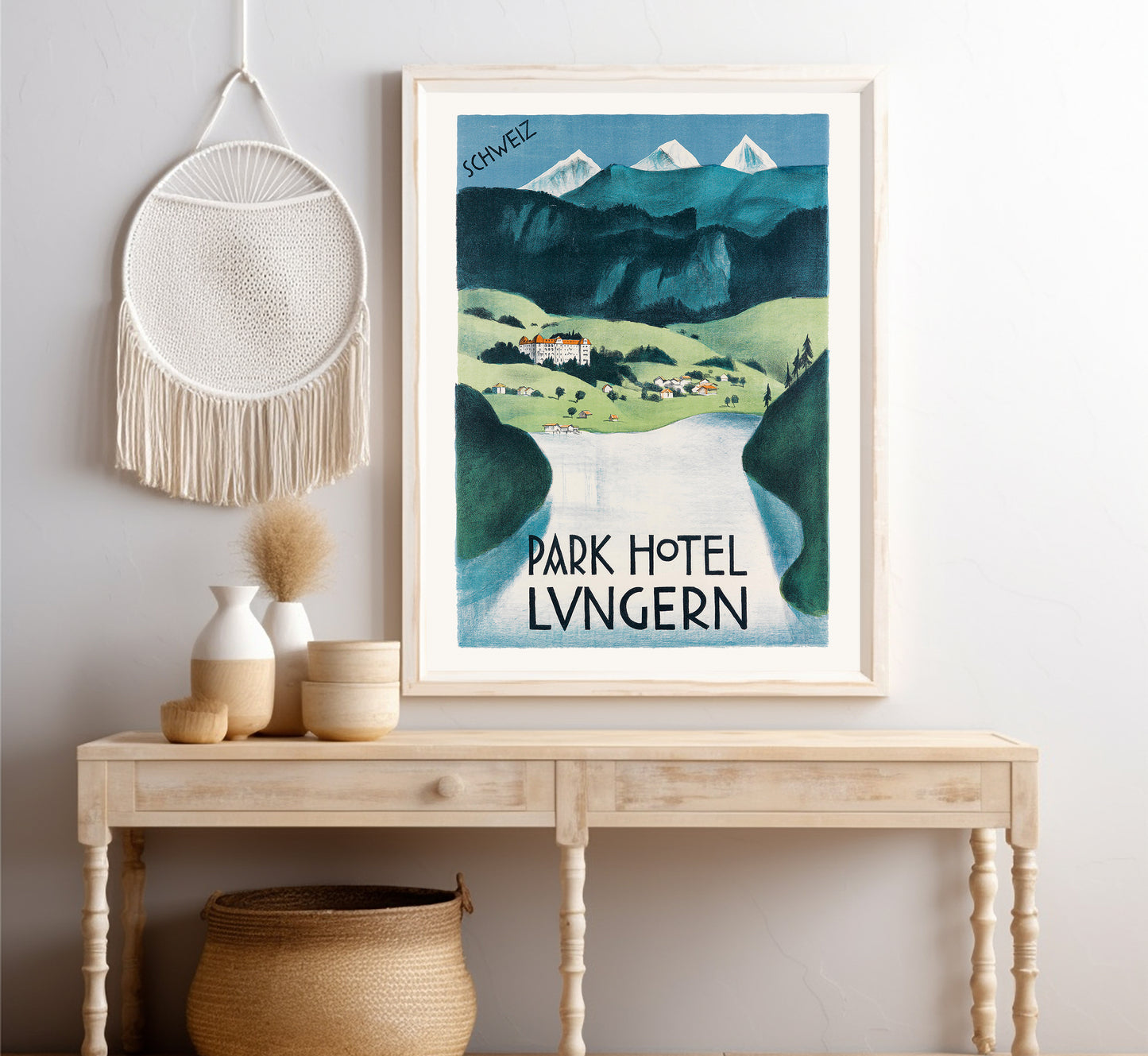 Park Hotel Lungern poster, Switzerland vintage travel poster by unknown author, 1930s.