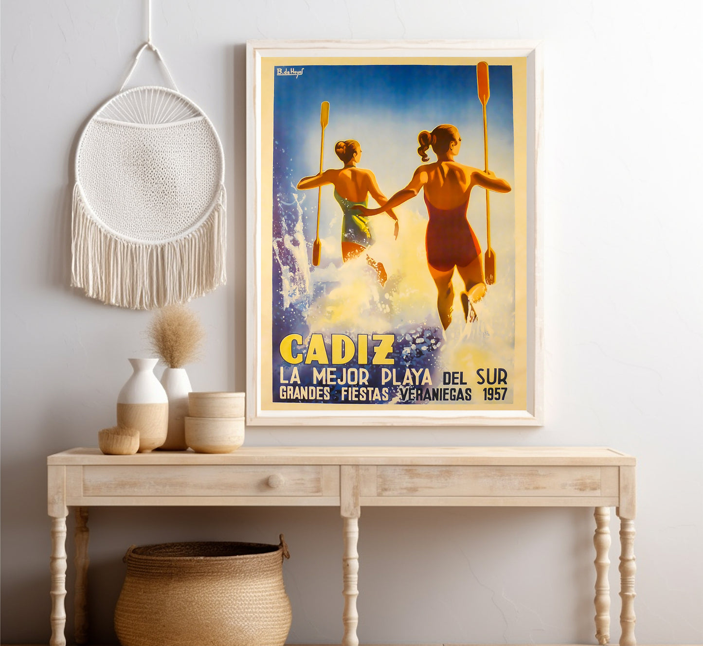 Cadiz, Spain vintage travel poster by B. De Hoyos c. 1910-1955.