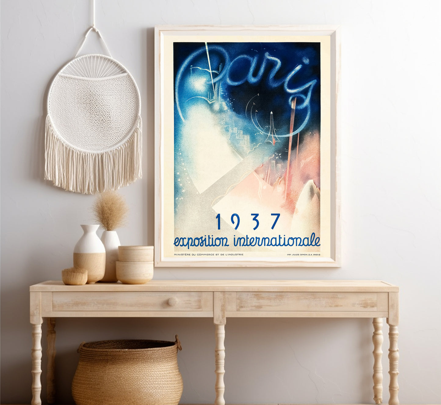 Paris Exposition Internationale 1937 Vintage Exposition Poster, French Vintage Wall Art, 1937.