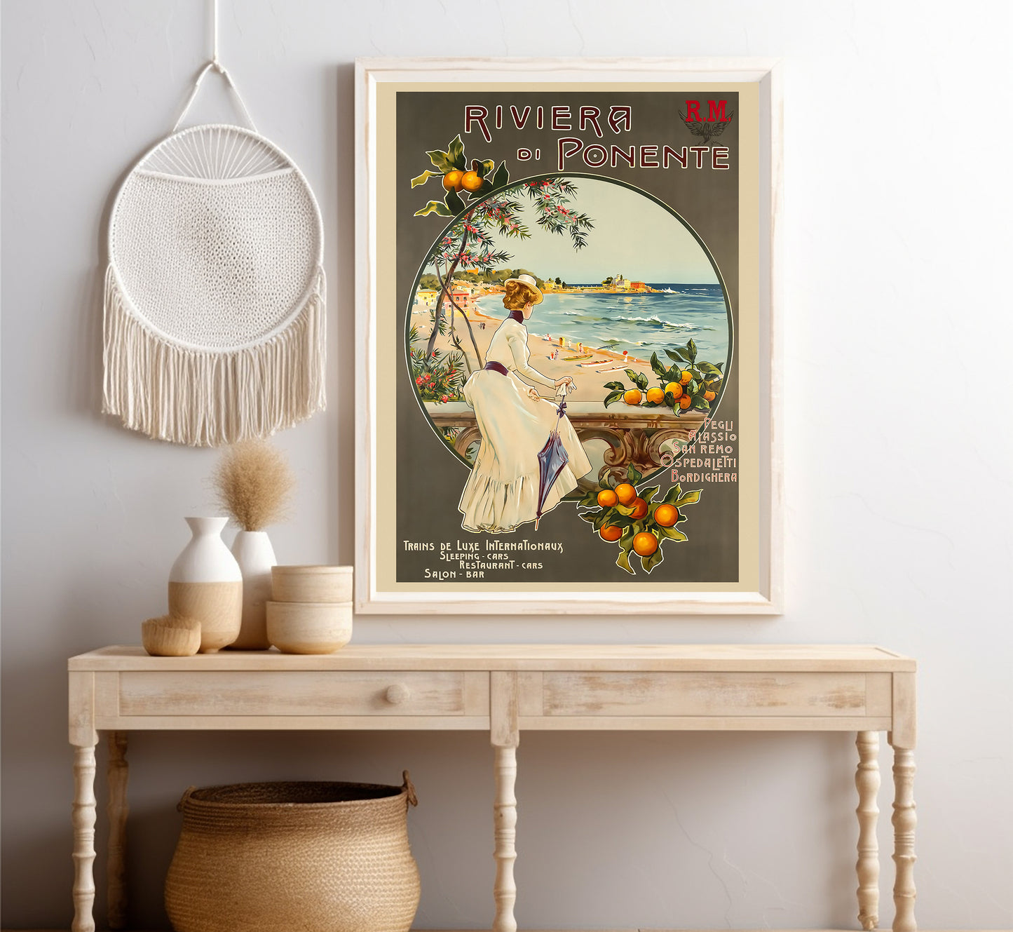 Riviera di Ponente, Italy vintage travel poster by unknown author, c. 1902.