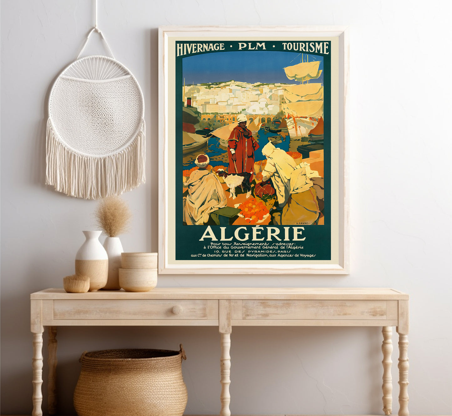 Algeria vintage travel poster by L. Cauvy, 1930.