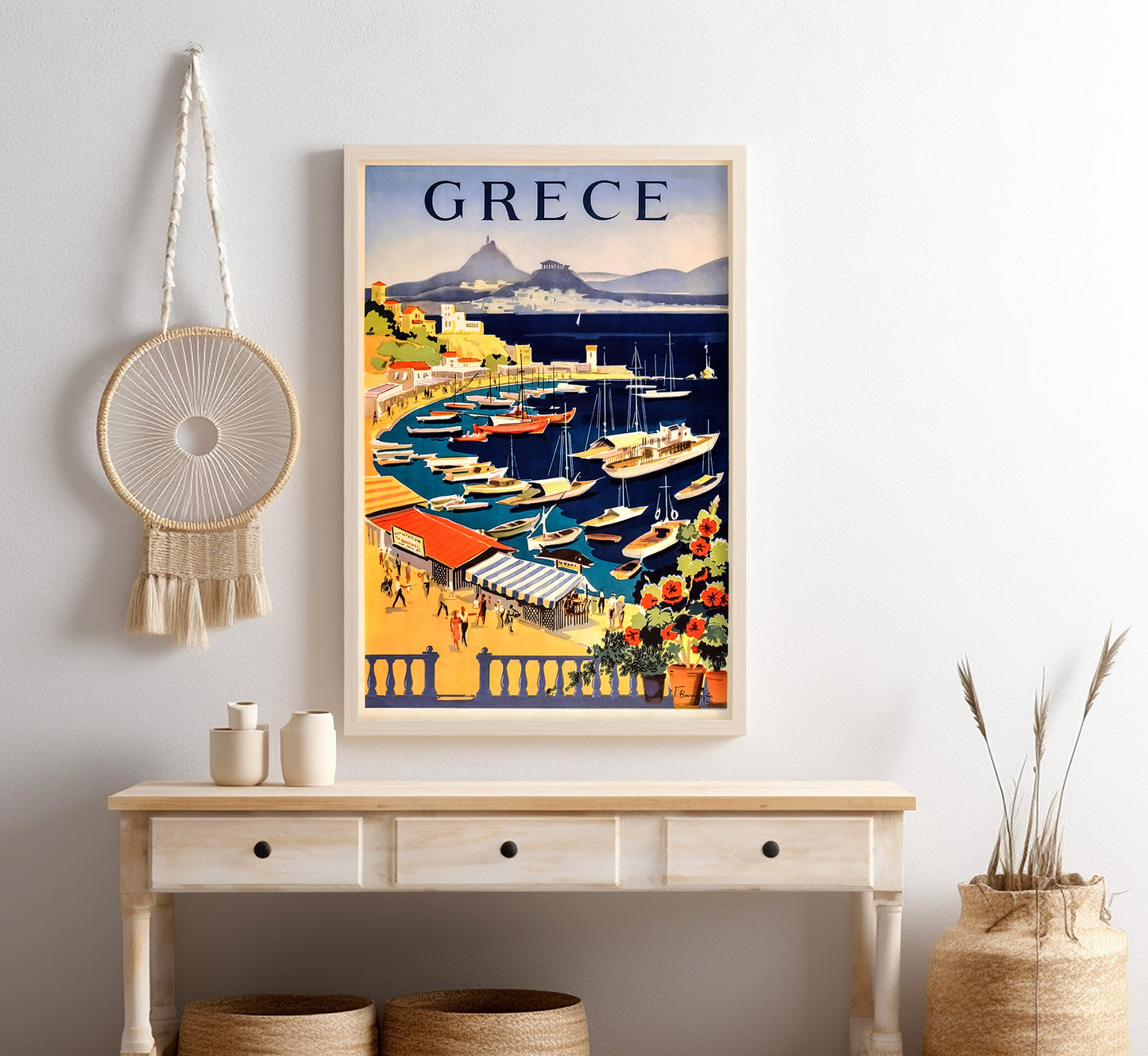 Castello Beach, Athens, Greece vintage travel poster by unknown author, 1910-1959.