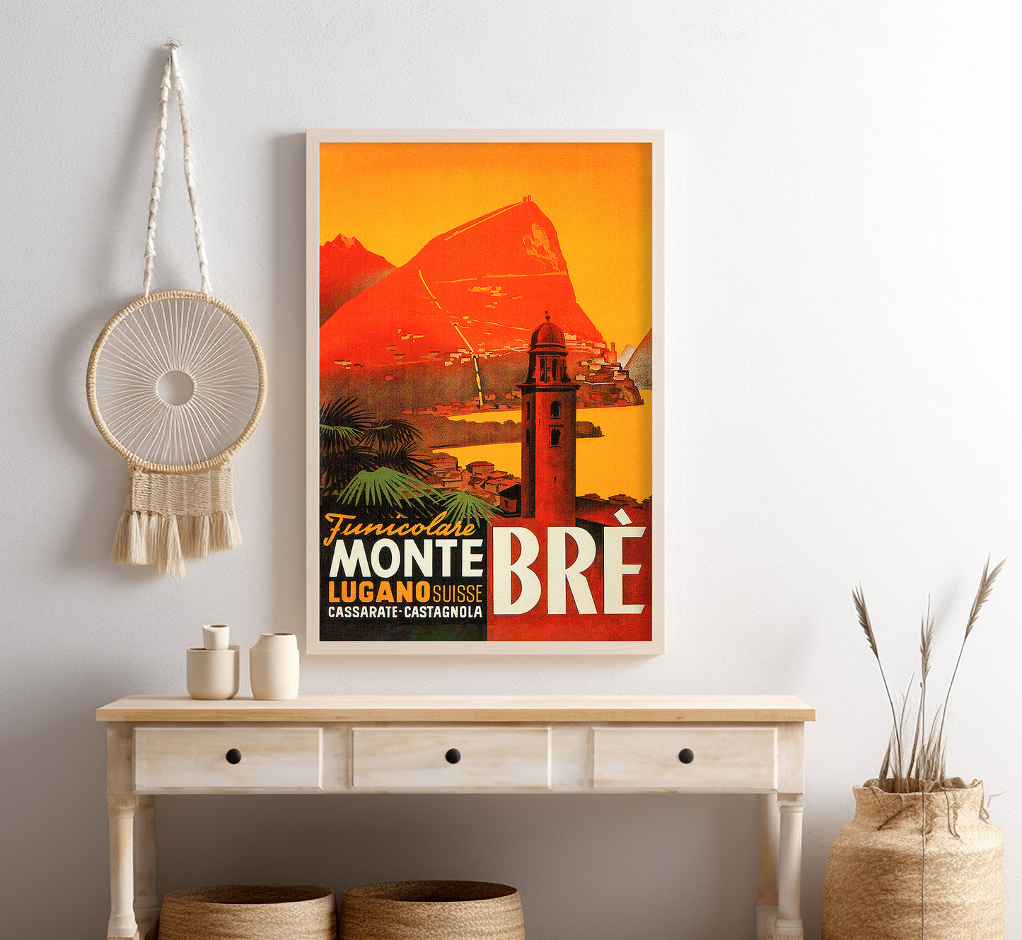 Funicular Monte Bre Lugano lake, Switzerland vintage poster by unknown author, c. 1930s.