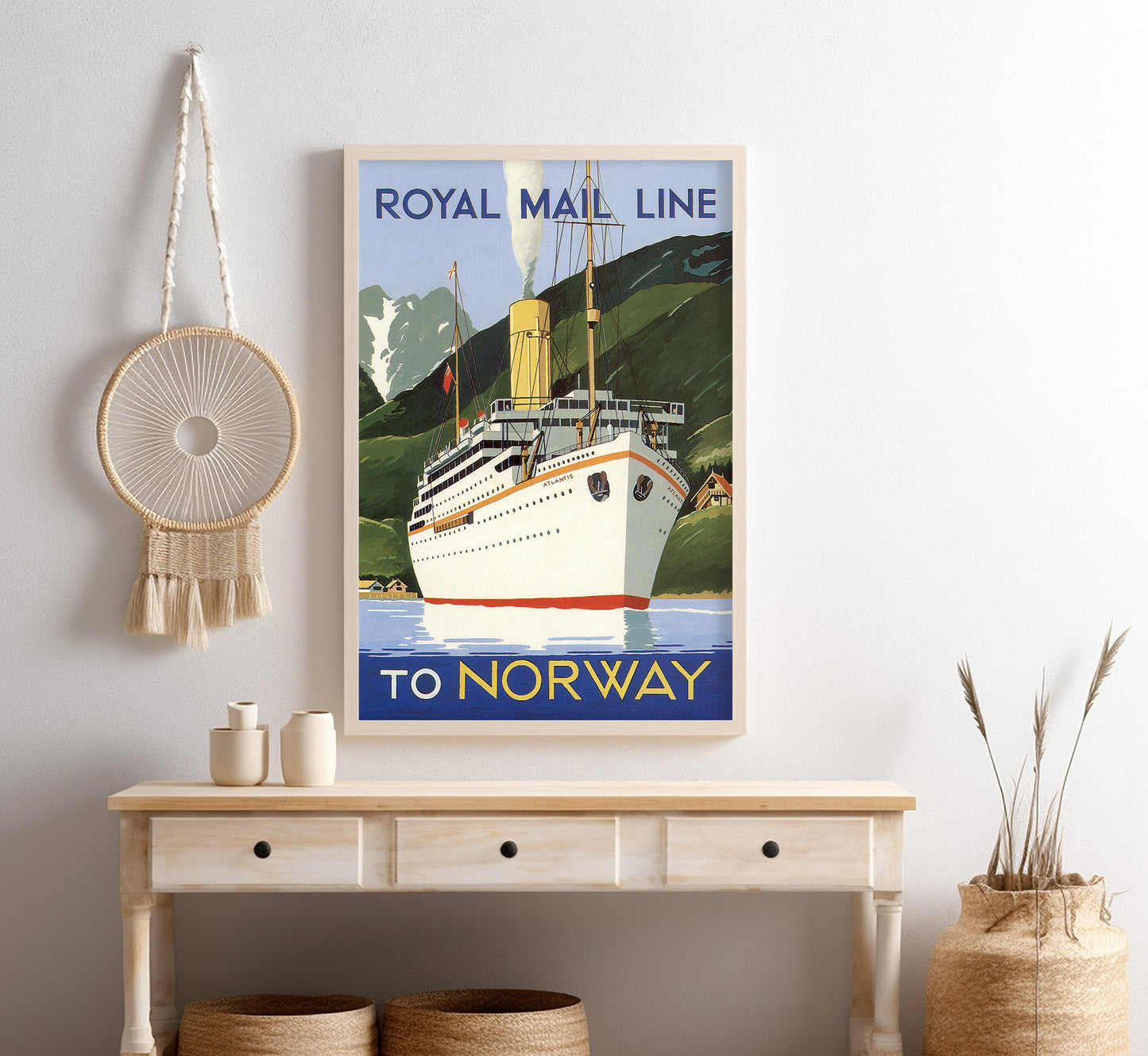 Royal Mail Line To Norway vintage travel poster by unknown author, 1930s.