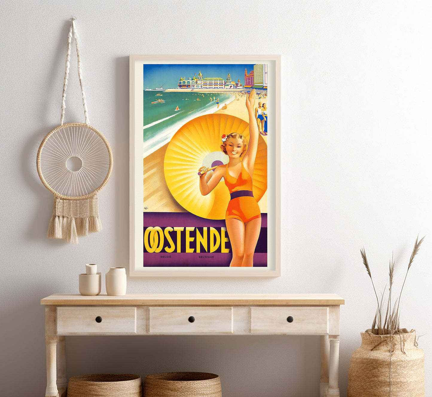 Ostend, Belgium vintage travel poster by Roger Berckman, 1910-1959.