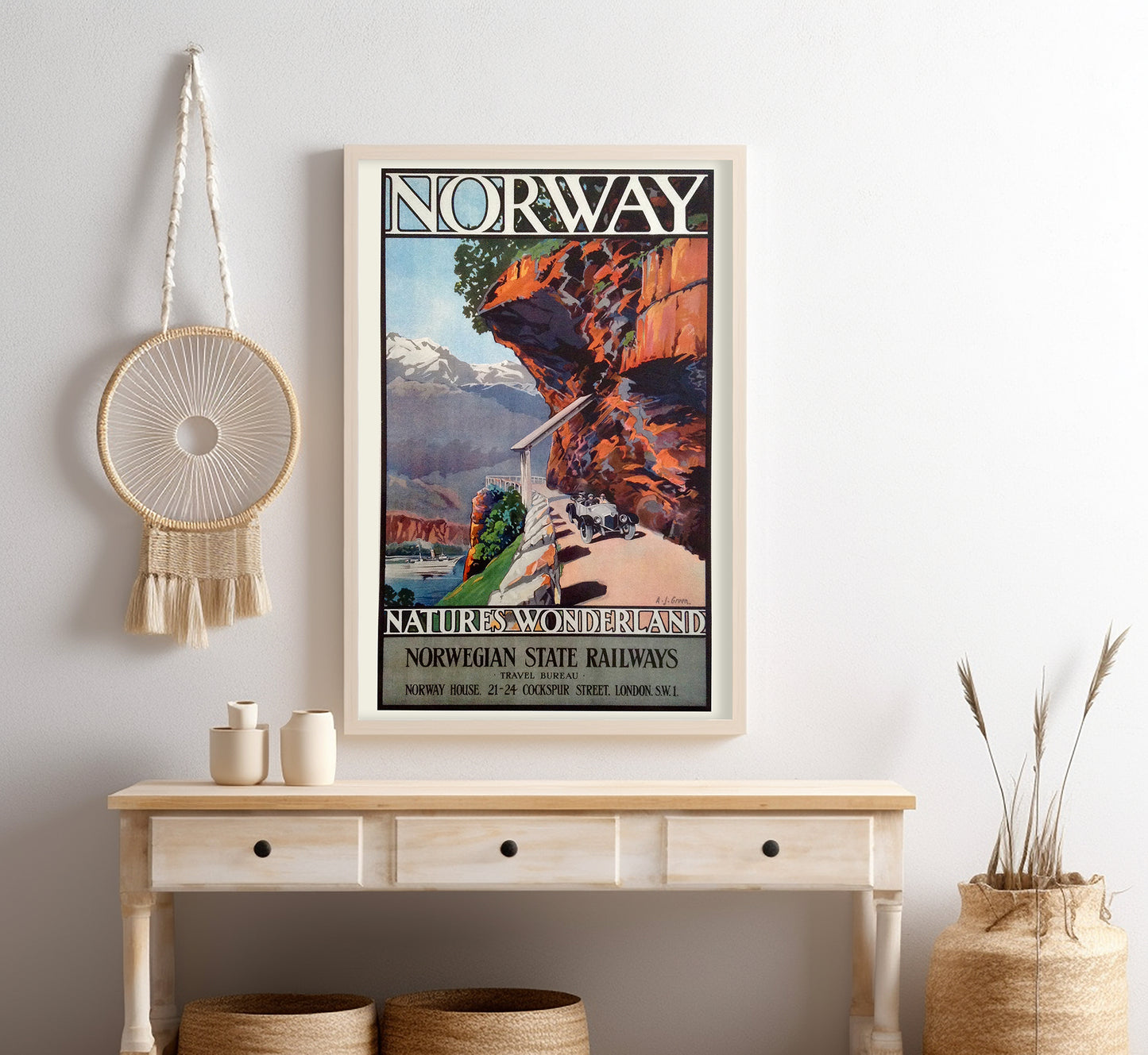 Natures wonderland, Norway vintage travel poster by unknown author, 1930s.