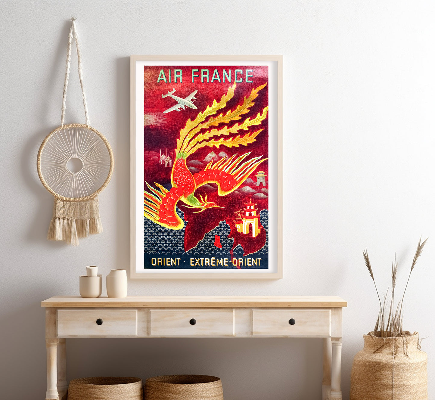 Air France Extreme Orient vintage travel poster by unknown author, 1930s.