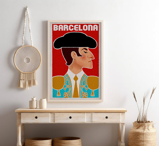 Barcelona, Spain vintage travel poster by unknown author, c. 1910-1955.
