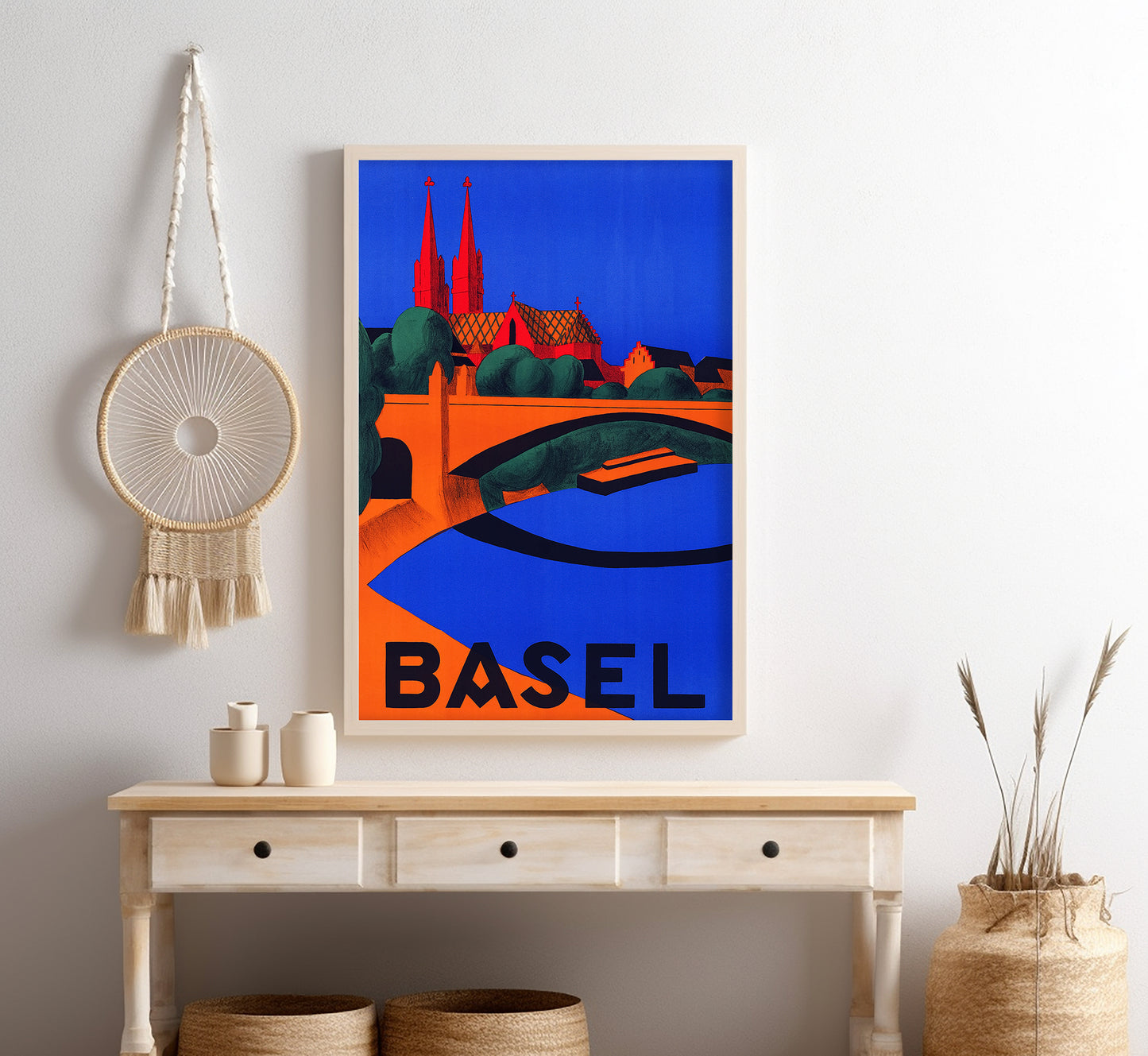 Basel, Switzerland vintage travel poster by Hedwig Thoma, c. 1927.