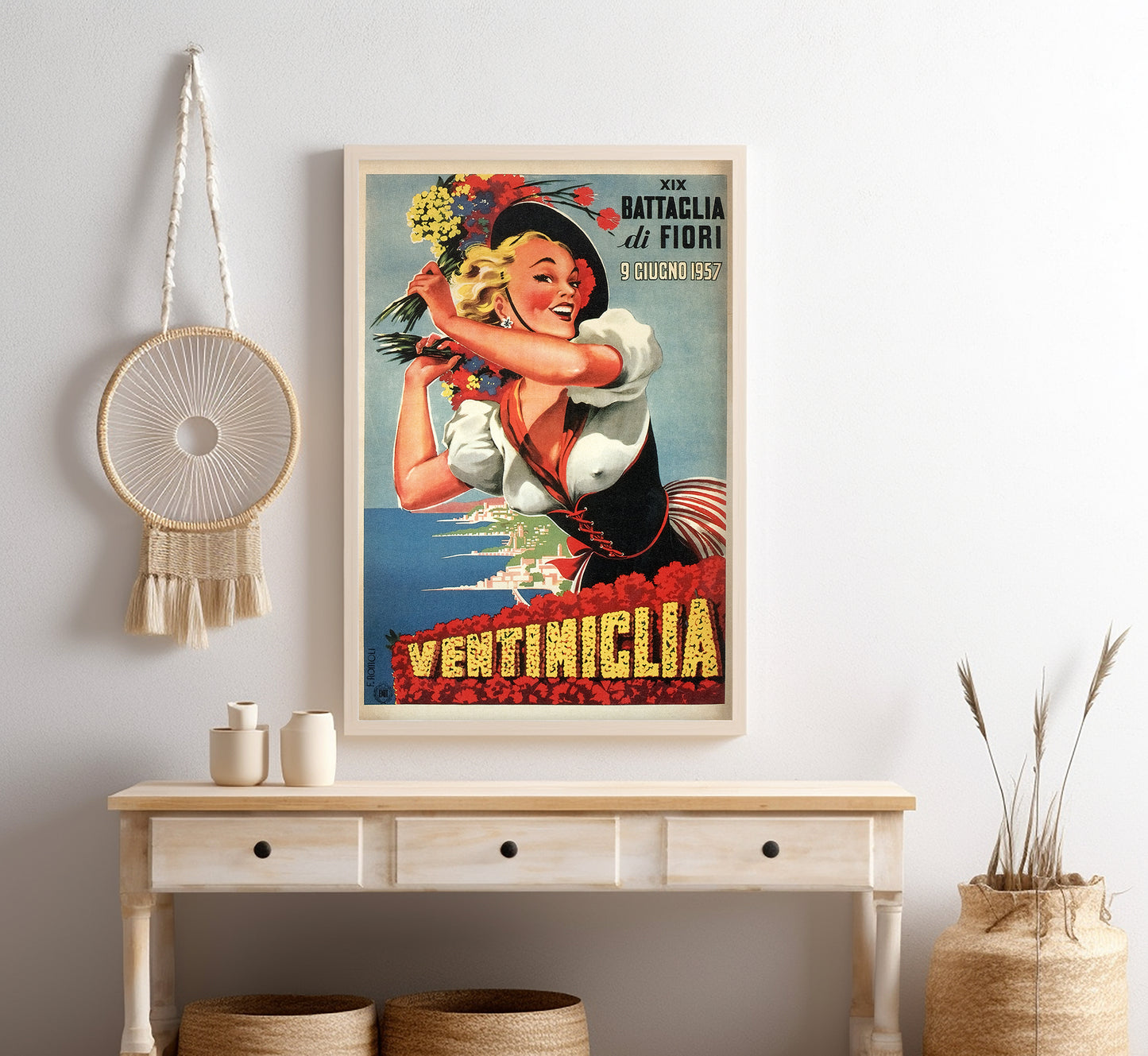 Ventimiglia Liguria, Italy vintage travel poster unknown author circa 1930s.