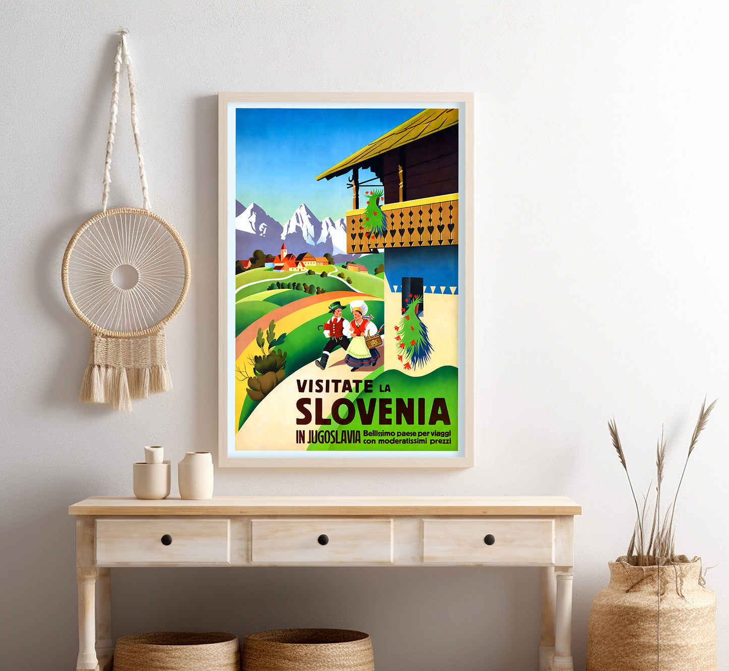 Visit Slovenia vintage travel poster by Rudolf Gorjup, 1938.