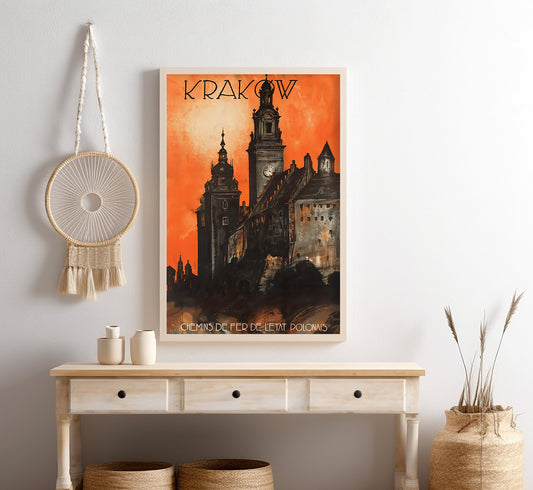Krakow, Poland vintage travel poster by Dr. K. Koziańskich, c. 1910-1959.