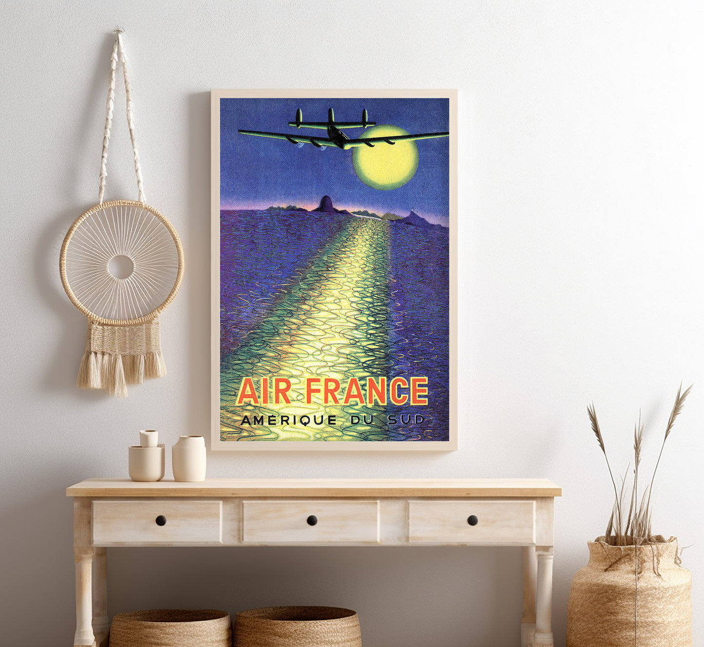 Air France Amerique du Sud vintage travel poster by A. Mondial, 1930s.