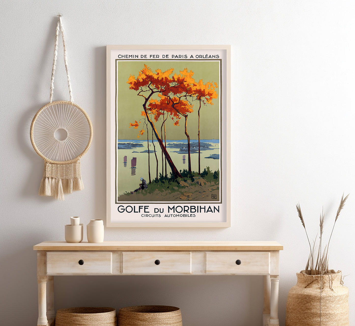 Gulf of Morbihan, France vintage travel poster by Charles Hallo, 1927.