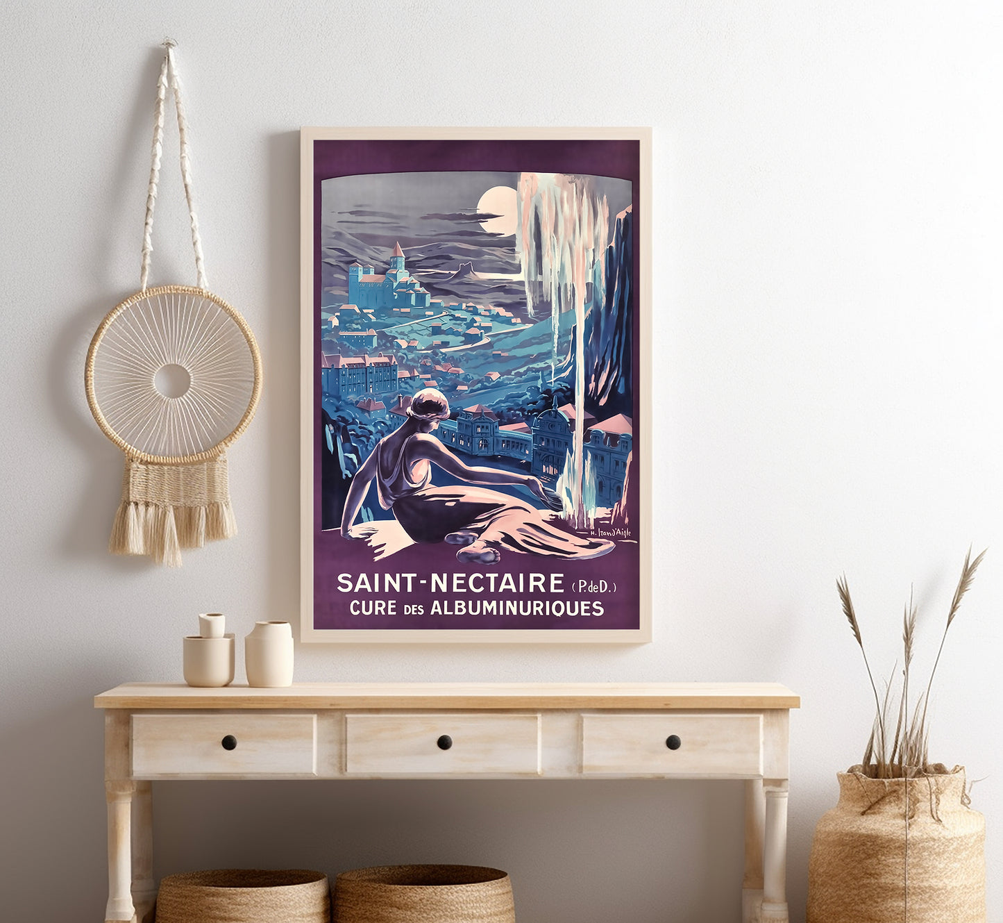 Saint-Nectaire, France vintage travel poster by D'Aigle H. Iran, 1920.