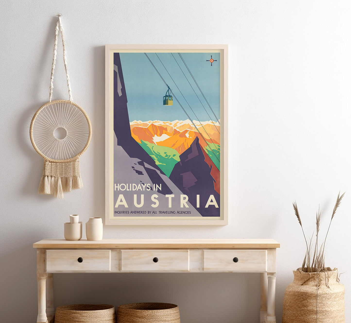 Holidays in Austria vintage travel poster by Atelier Binder, 1910-1959.